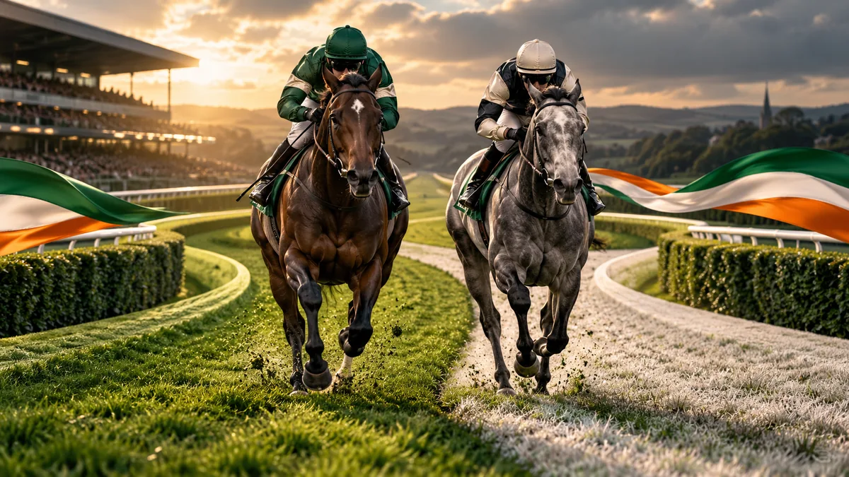 AI-generated illustration: Two racehorses and parallel paths illustrating win and place components