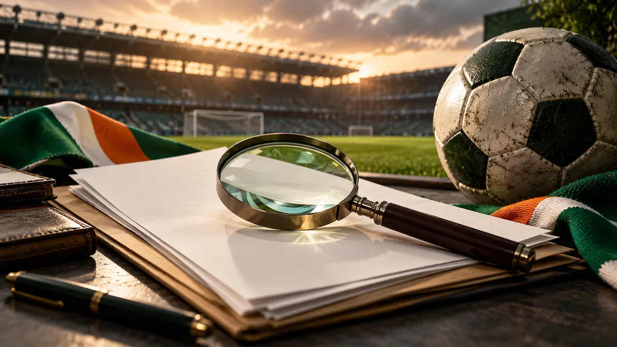 AI-generated illustration: Magnifying glass and documents illustrating checks on accountability